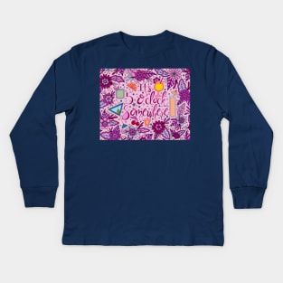 It's 5 O'Clock Somewhere Pink Palette | Happy Hour Kids Long Sleeve T-Shirt